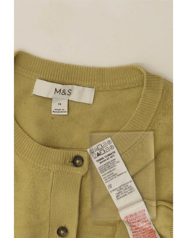 Marks & Spencer ženski kardigan pulover UK 14 Srednje zelena viskoza