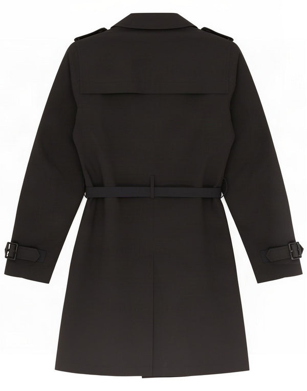 Marks & Spencer Womens Trench Coat UK 12 Medium Black Polyester