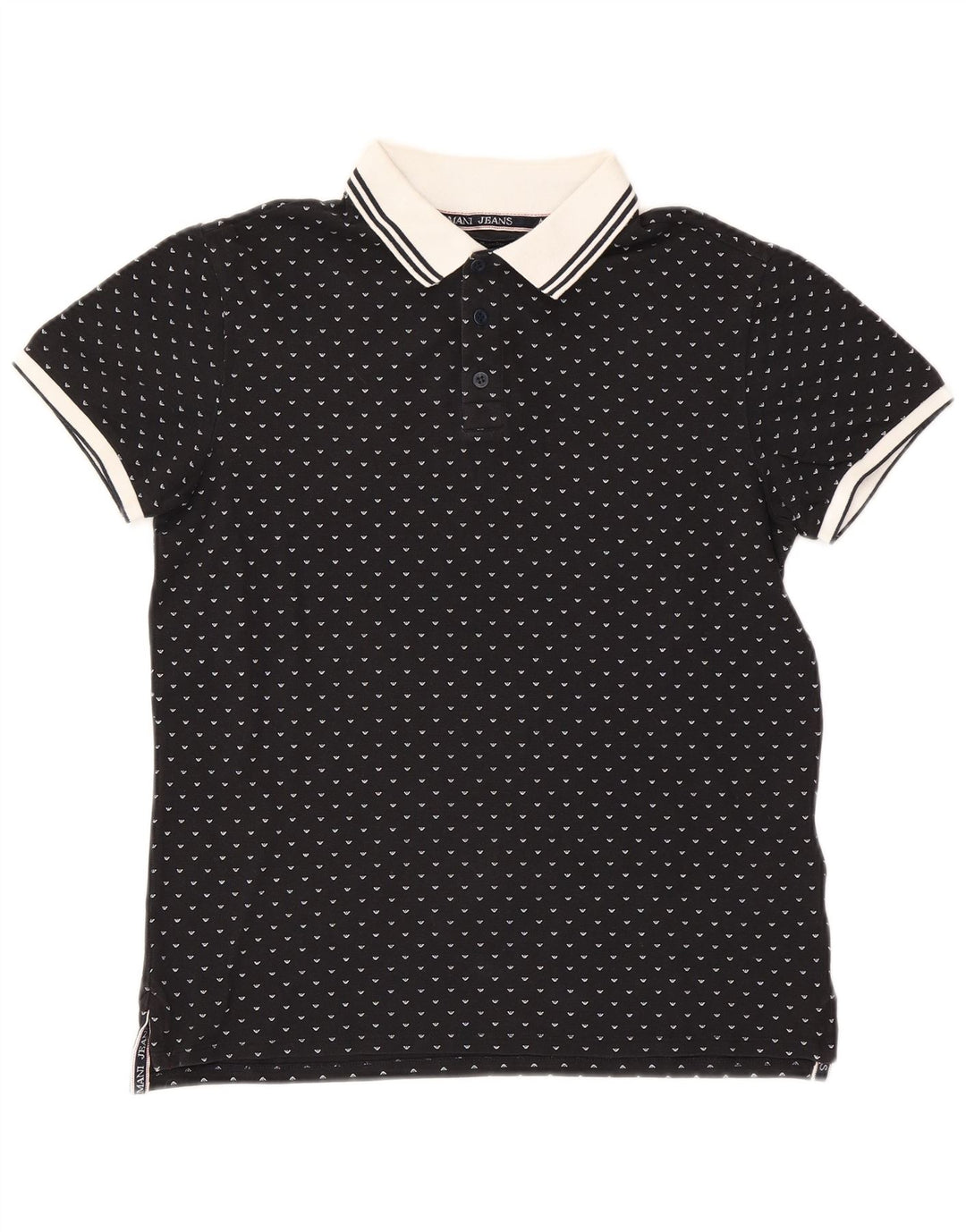 Armani Regular polo majica, mala pamučna crna točkasta majica