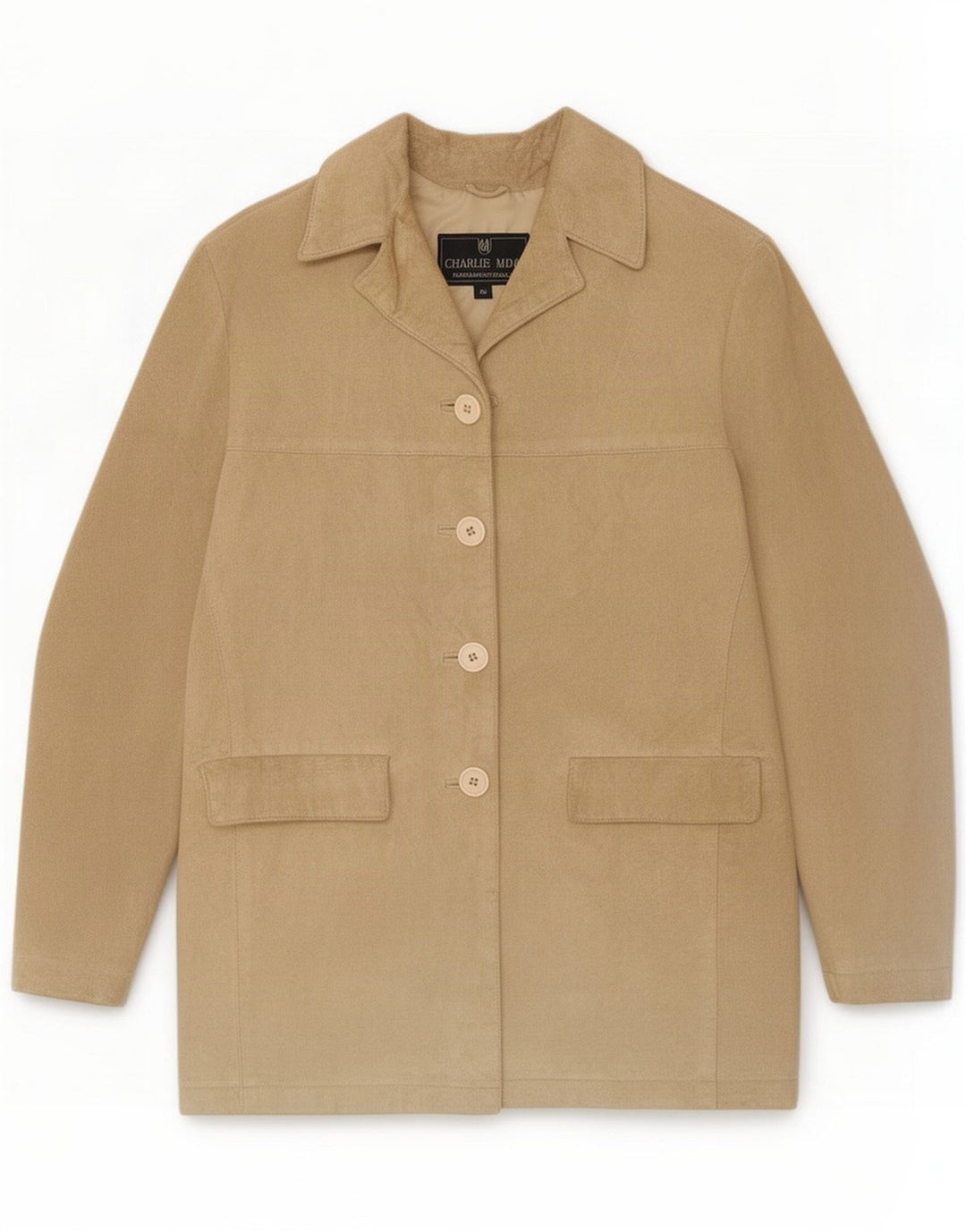 Vintage ženska jakna od brušene kože IT 40 Small Beige Leather