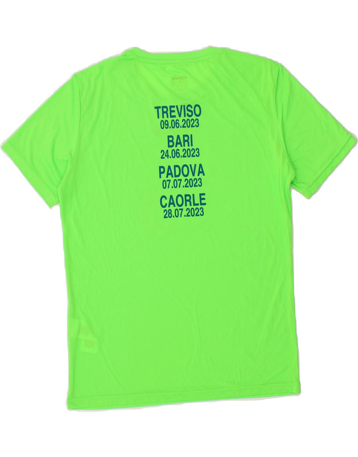 DIADORA Mens Graphic T-Shirt Top Medium Green Polyester Vintage Diadora and Second-Hand Diadora from Messina Hembry 