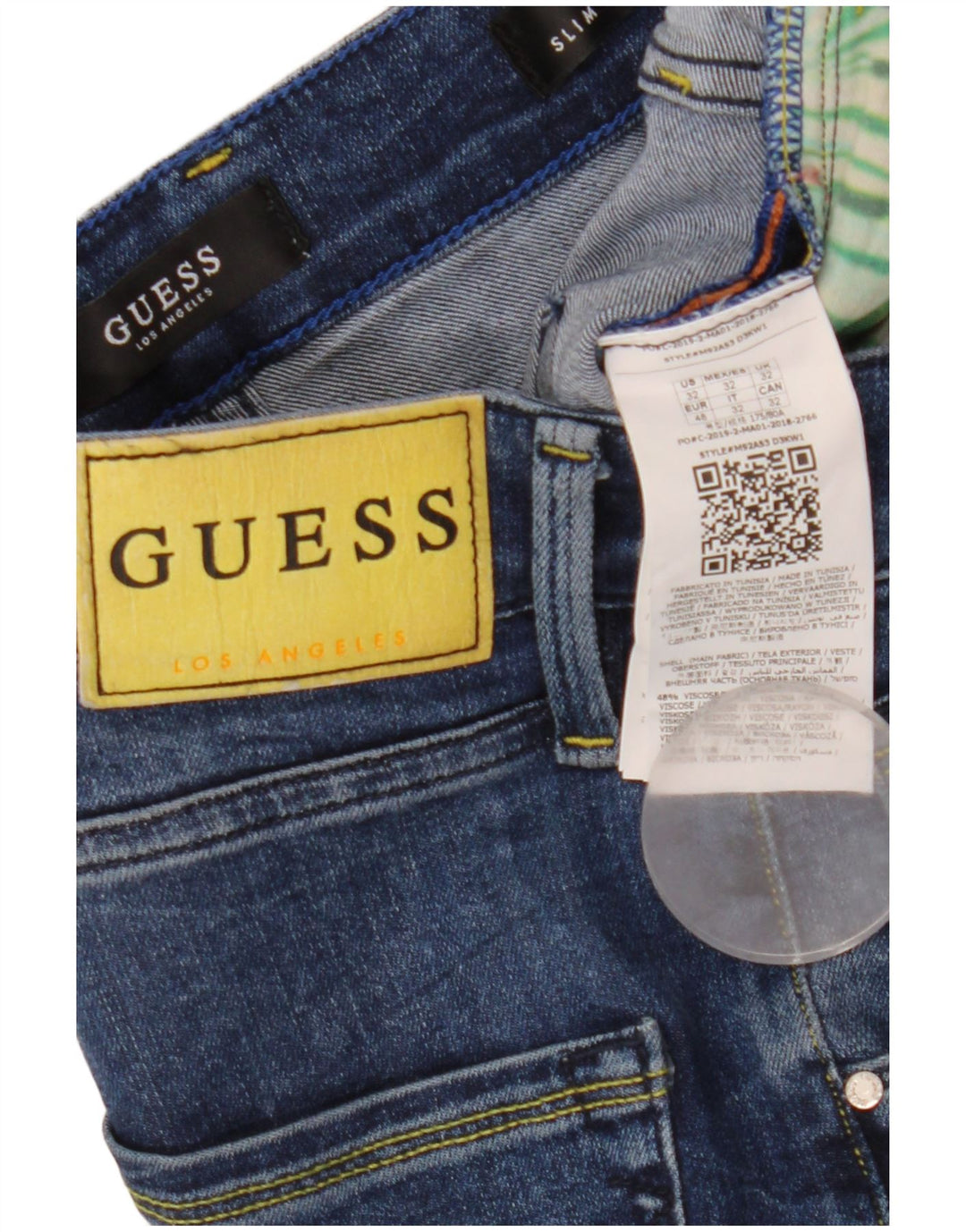 Muške uske traperice Guess Distressed W32 L33 plava viskoza