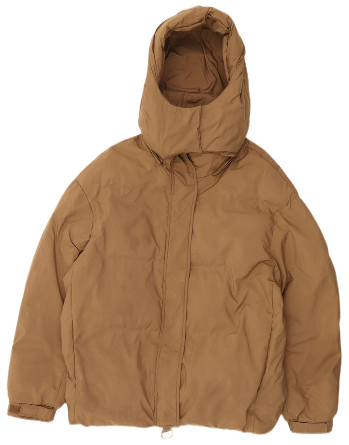 Zara ženska velika podstavljena jakna UK 10 Small Beige Poliester