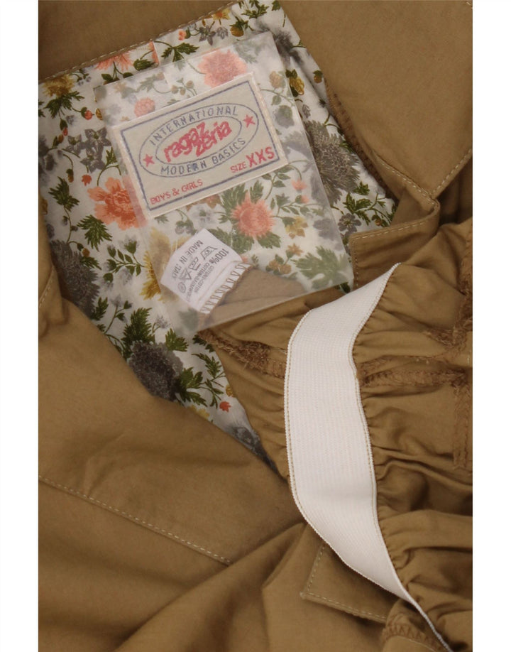 VINTAGE ženska jakna s kapuljačom s 4 gumba, veličina 6 2XS, smeđi pamuk