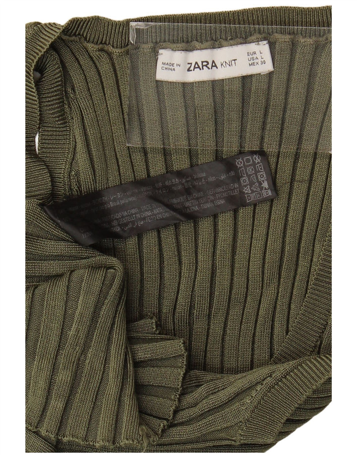 Zara ženski prsluk UK 14 Veliki kaki viskoza