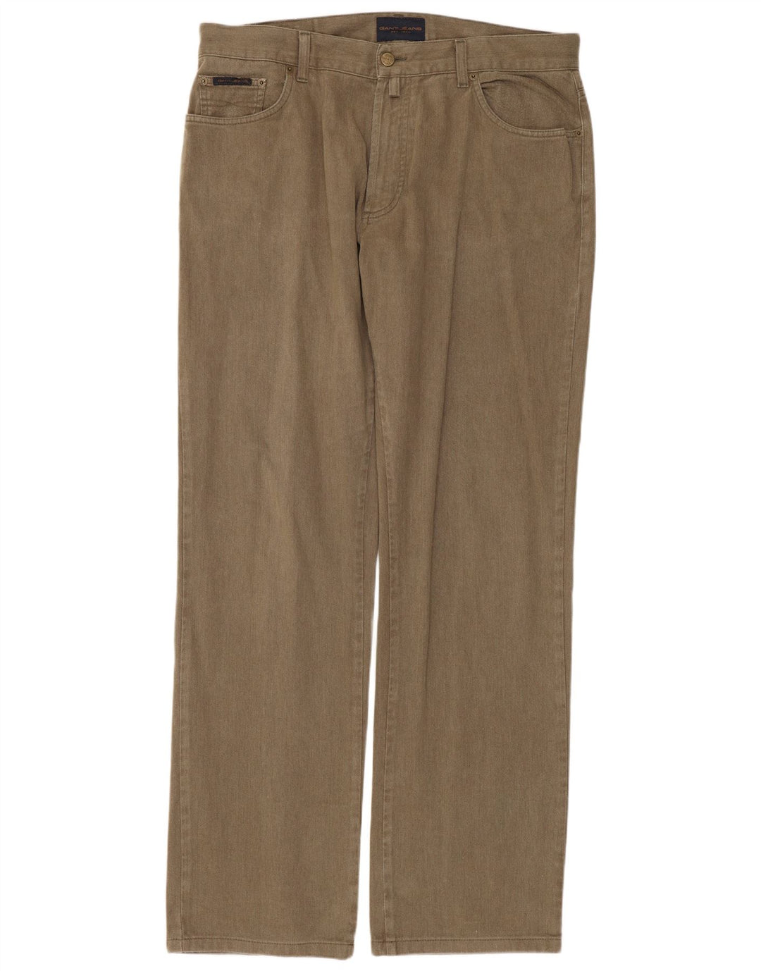 GANT muške ravne traperice regularnog kroja W36 L32 Kaki pamuk