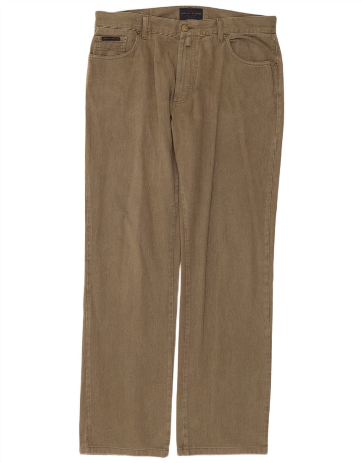 GANT muške ravne traperice regularnog kroja W36 L32 Kaki pamuk