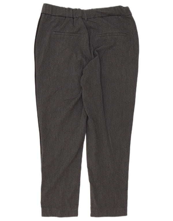 Zara Womens Trafaluc Cropped Trousers Small W26 L25 Grey Colourblock