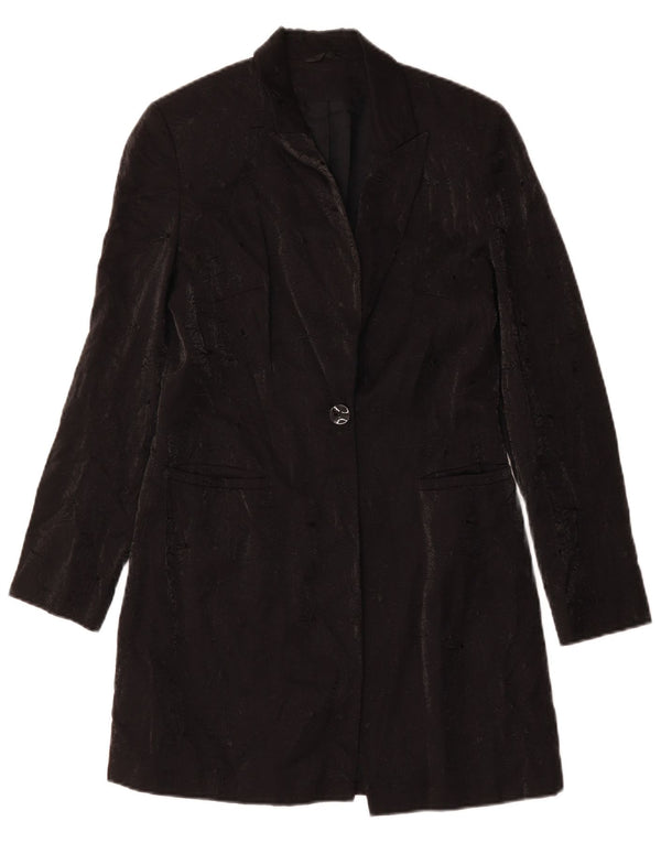 RICHARDS ženski kaput UK 10 Mali crni cvjetni viskozni kaput