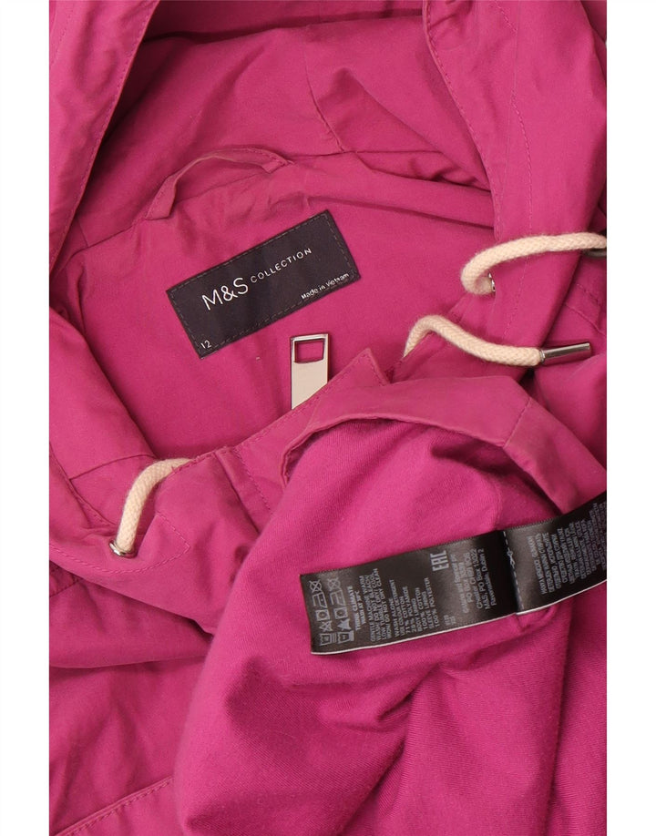 Marks & Spencer ženska pomoćna jakna s kapuljačom UK 12 Srednje ružičasti pamuk