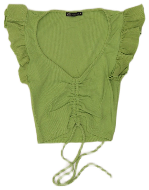 Zara ženski gornji dio kratke bluze UK 8 Small Green