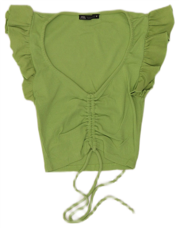 Zara ženski gornji dio kratke bluze UK 8 Small Green