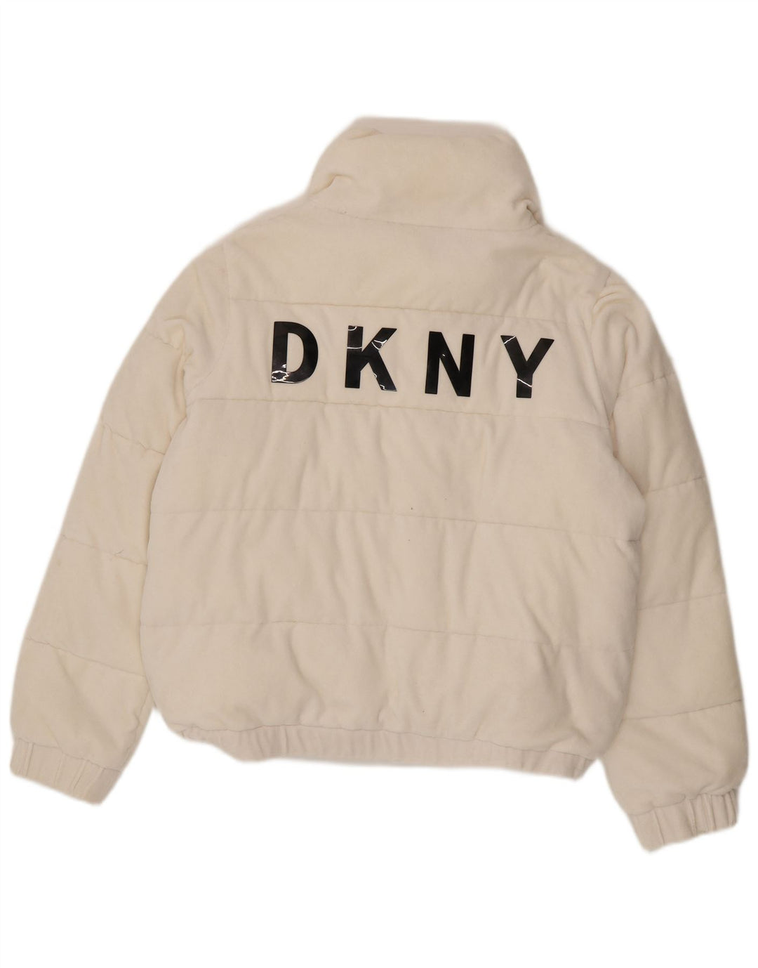 Dkny Ženska grafička podstavljena jakna UK 16 Veliki bijeli pamuk