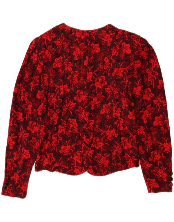 Vintage Womens Cardigan Top IT 44 Medium Red Floral Viscose