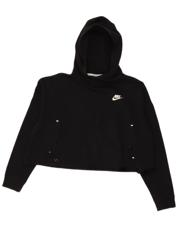 Nike ženska majica s kapuljačom UK 10, mali crni pamuk