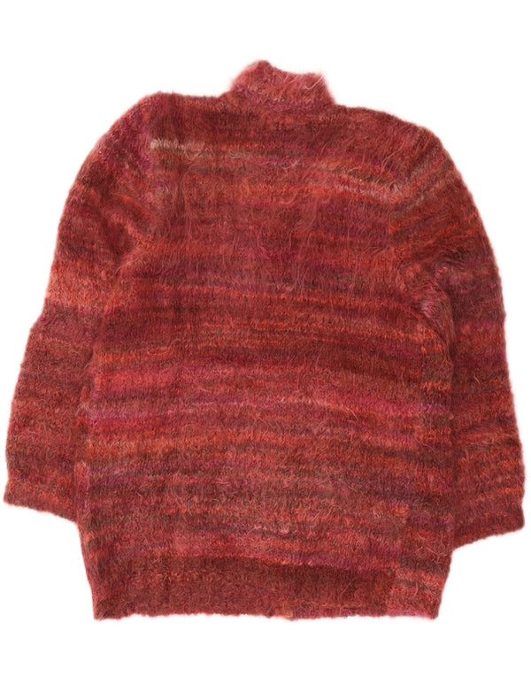 Vintage ženski prekomjerni kardigan džemper UK 18 XL Bordo