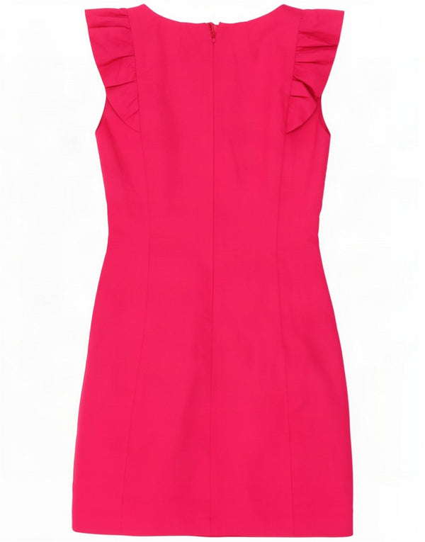 French Connection Womens Sheath Dress UK 10 Small Pink Cotton