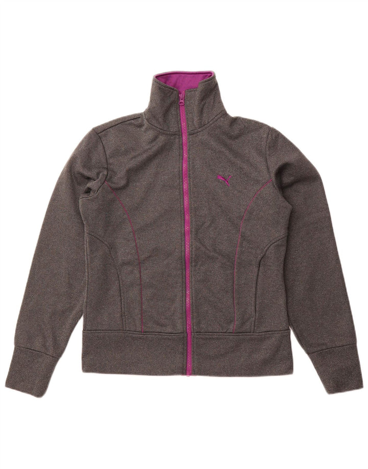 PUMA Womens Oversized Tracksuit Top Jacket UK 10 Small Grey Polyester