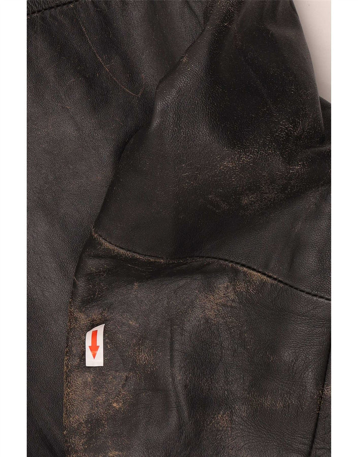 Vintage muška biciklistička kožna jakna IT 54 2XL crna koža