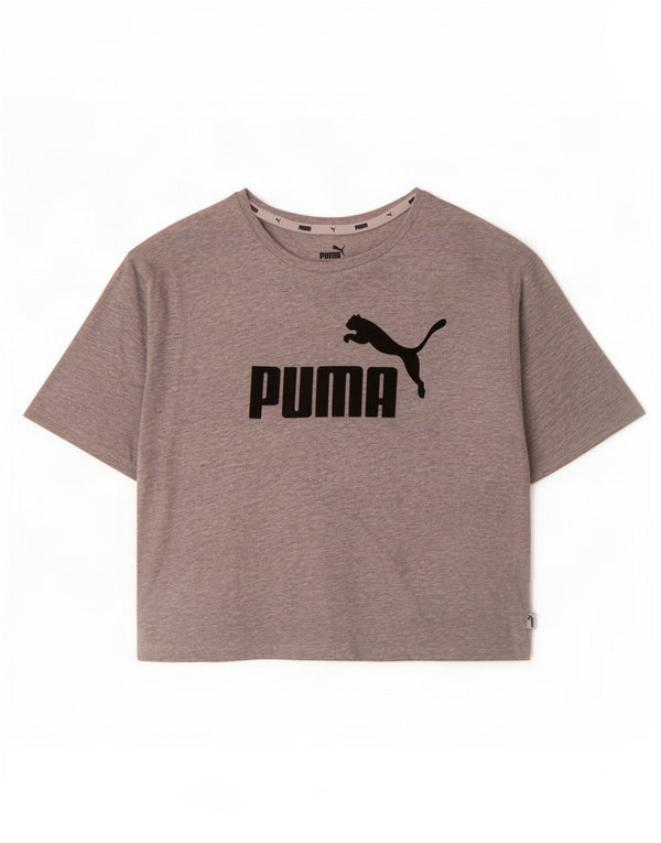 Puma ženska vrhunska majica kratkih rukava s grafičkim motivima UK 12 Medium Grey Flecked Cotton
