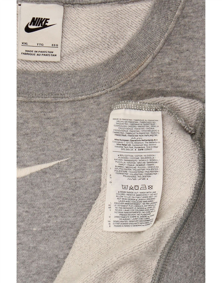 NIKE Muški džemperi široki kroj 2XL sivi pamuk