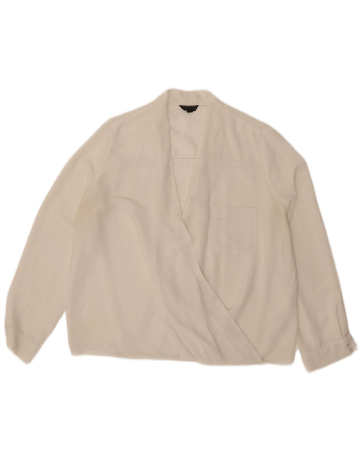 Topshop Ženska bluza dugih rukava UK 12 Srednje bijeli poliester