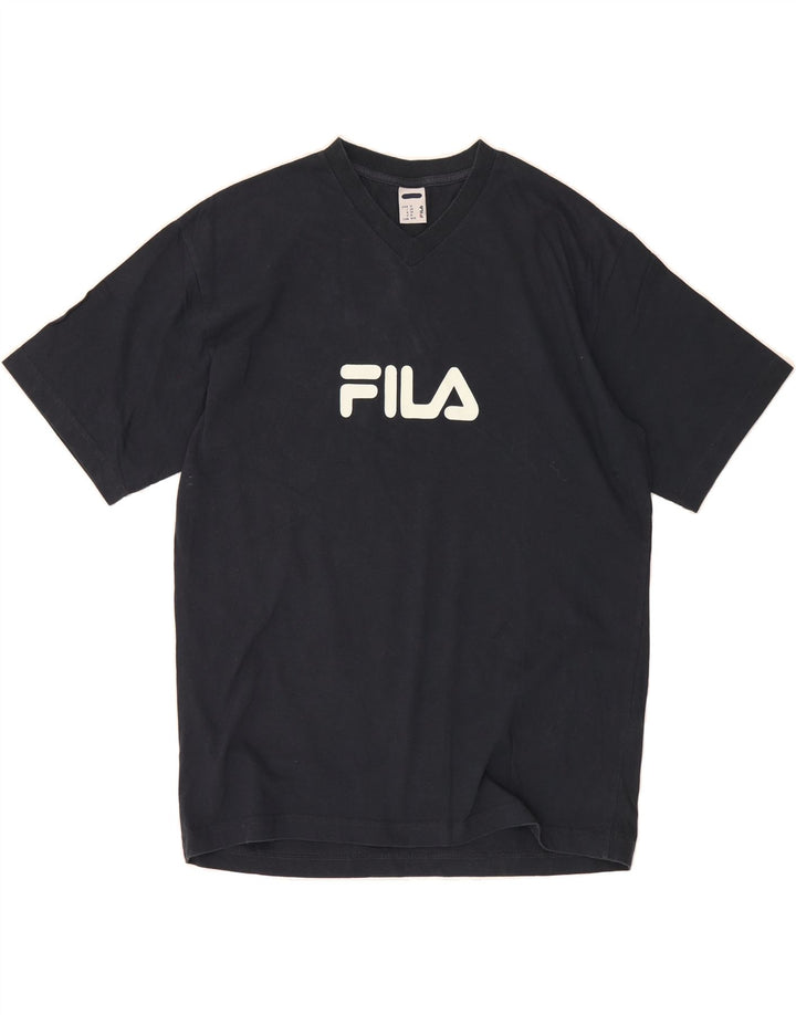 FILA Mens Graphic T-Shirt Top IT 50 Medium Black Vintage Fila and Second-Hand Fila from Messina Hembry 