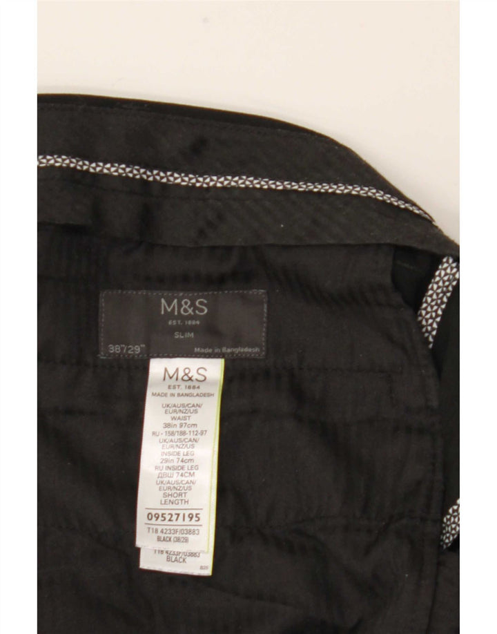 Marks & Spencer muške uske hlače W38 L29 crni poliester