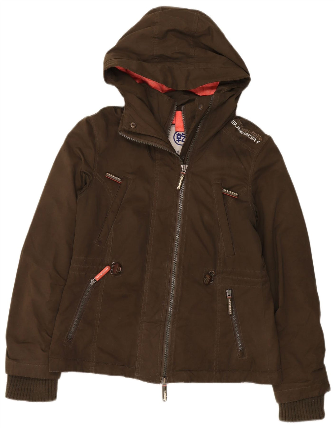 Superdry ženska vjetrovka s kapuljačom UK 14 srednji kaki poliester