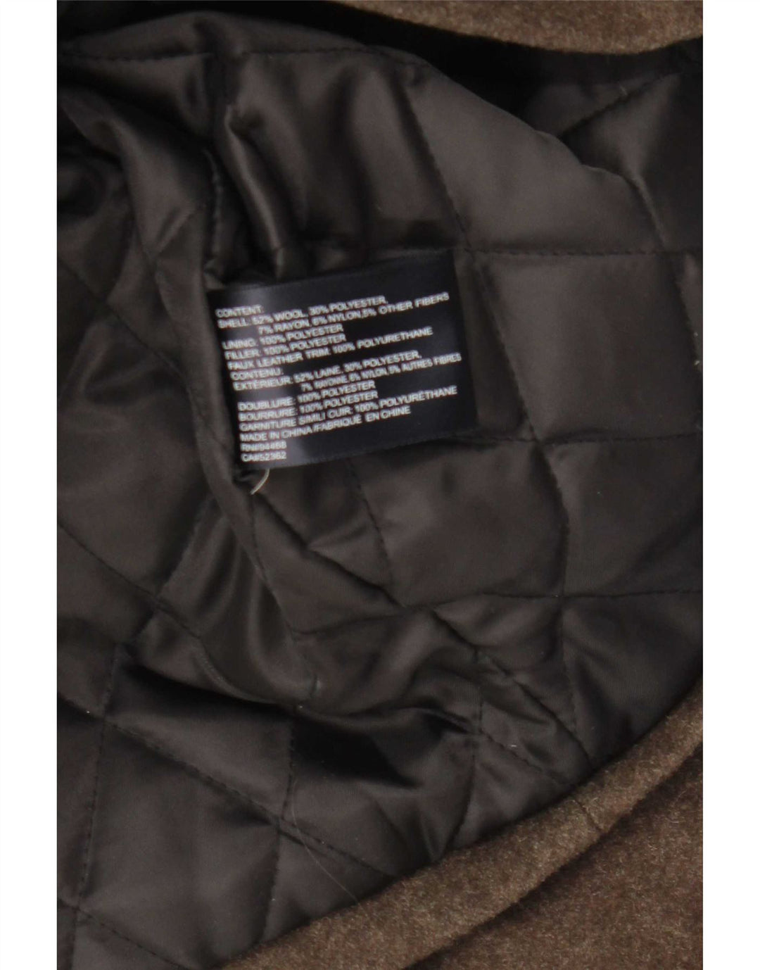 Nautica muški duffle kaput s kapuljačom UK 38 srednje smeđa vuna