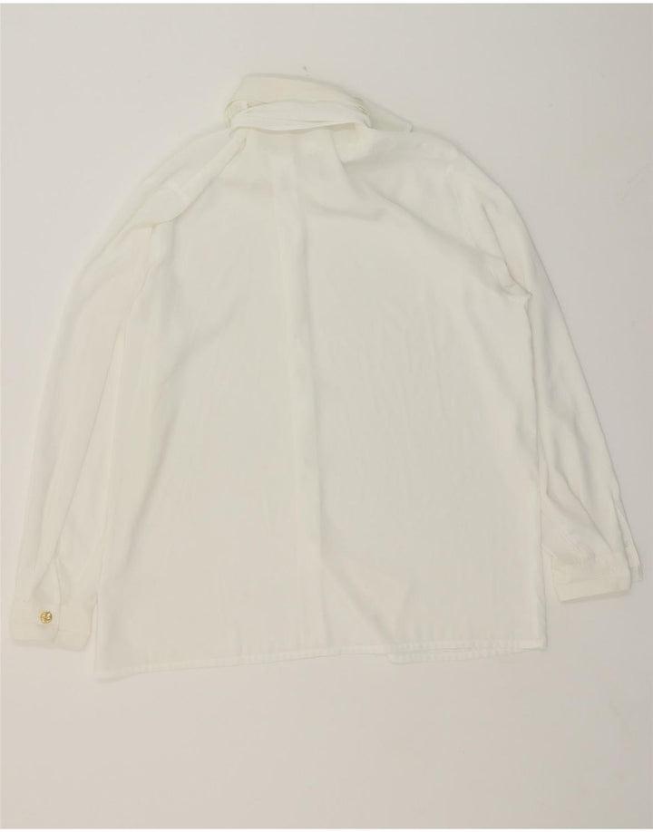 GLASER Womens Oversized Front Tie Shirt Blouse UK 16 Large Off White Vintage Glaser and Second-Hand Glaser from Messina Hembry 