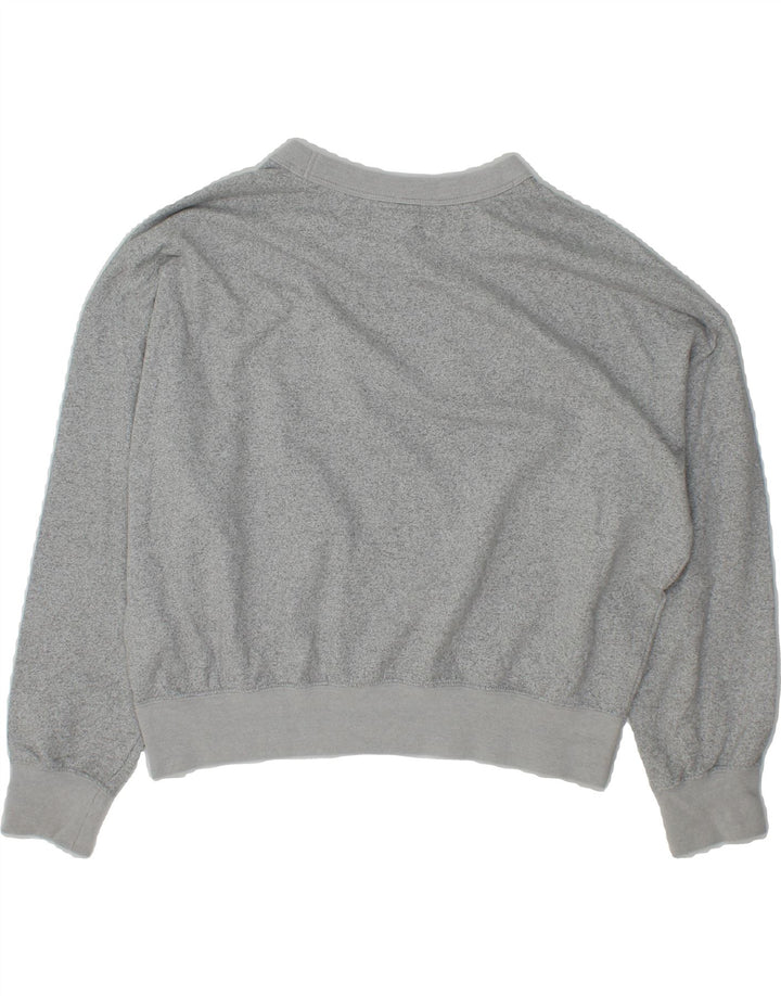 CHAMPION Womens Oversized Crop Graphic Sweatshirt Jumper UK 10 Small Grey Vintage Champion and Second-Hand Champion from Messina Hembry 