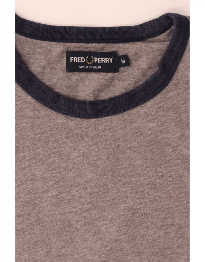 Fred Perry muška grafička majica kratkih rukava, srednje sivi flekasti pamuk