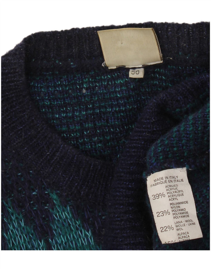 4 CASTELLA Muški džemper s veznim izrezom IT 56 XL mornarsko plavi geometrijski