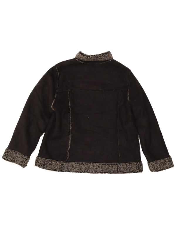 Marks & Spencer ženska šerpa jakna UK 18 XL crni poliester