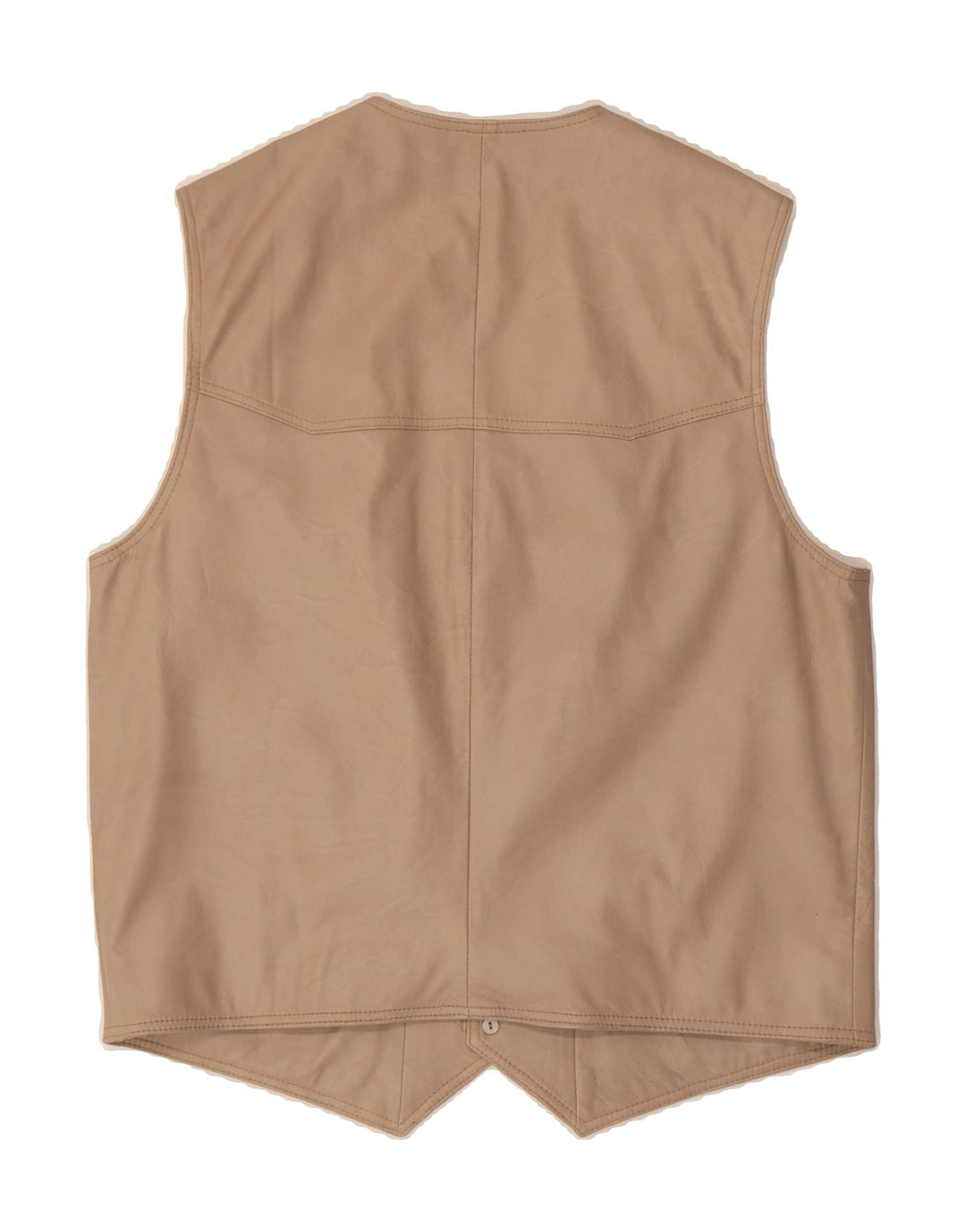 VINTAGE Mens Waistcoat Large Beige Leather Vintage Vintage and Second-Hand Vintage from Messina Hembry 