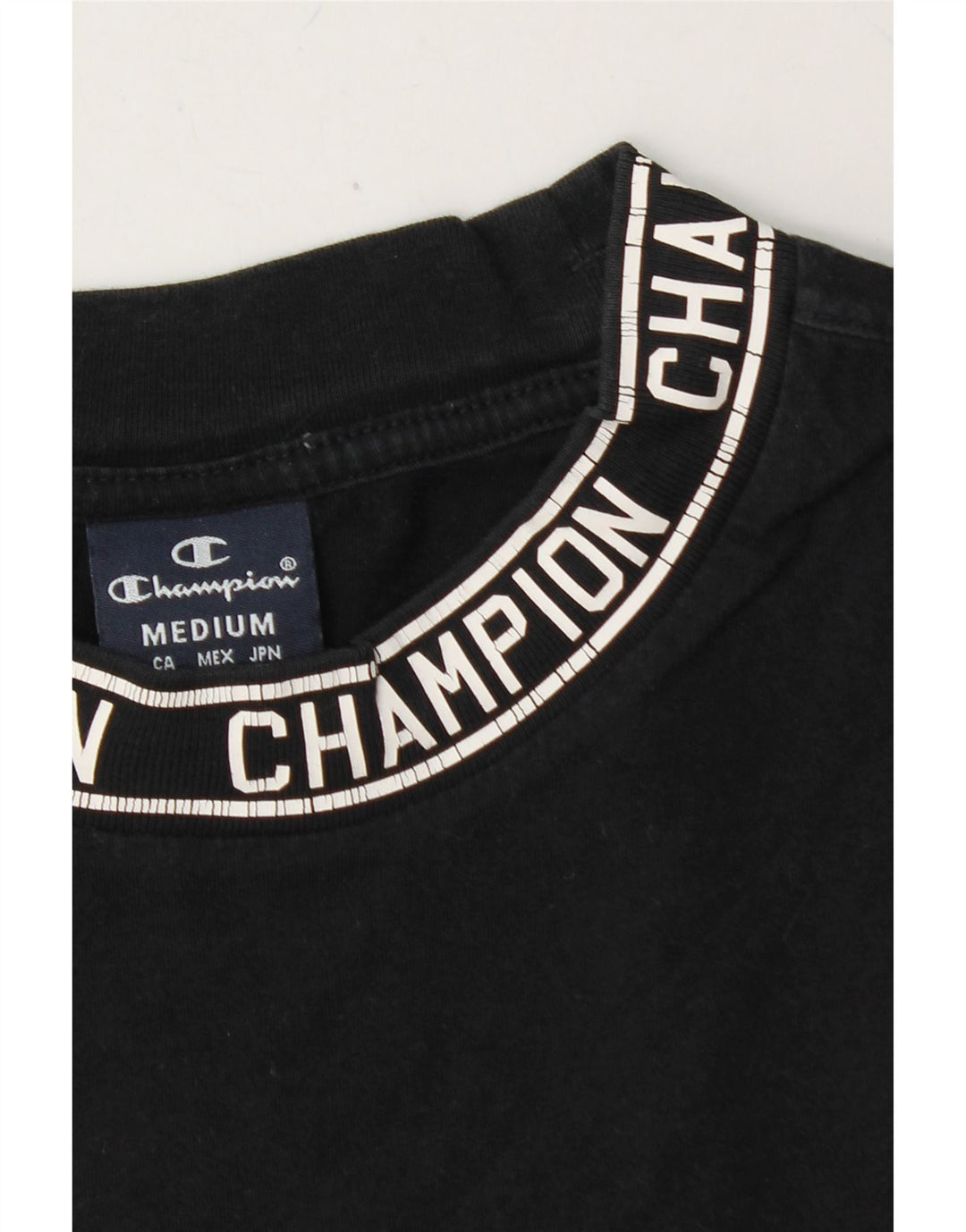 CHAMPION Mens Graphic T-Shirt Top Medium Black Cotton Vintage Champion and Second-Hand Champion from Messina Hembry 