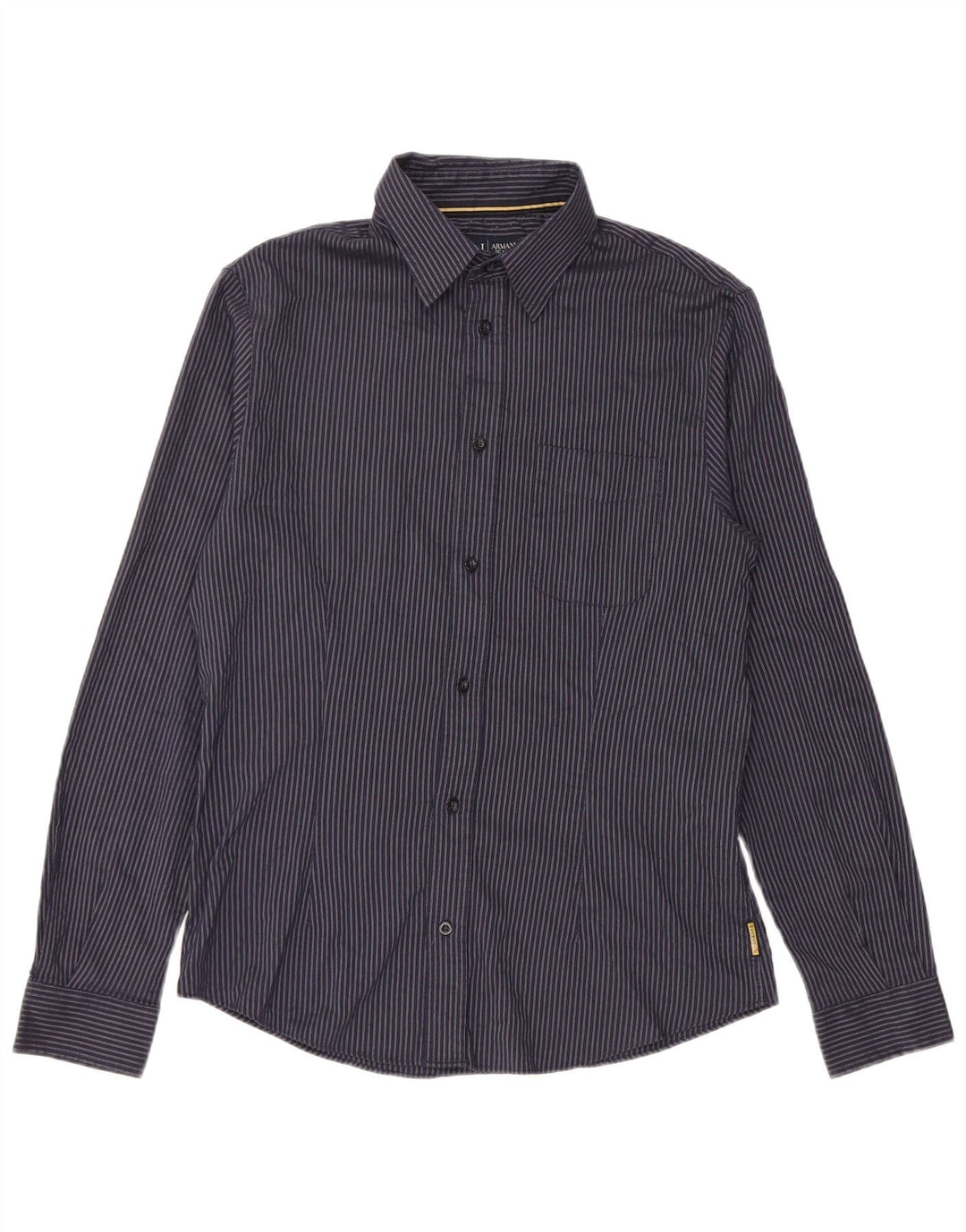 Armani muška karirana majica standardnog kroja, velika mornarskoplava prugasta poliesterska majica