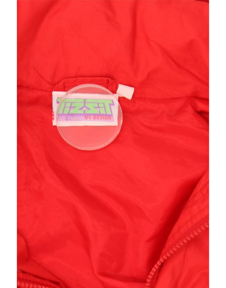 Vintage muška bomber jakna s kapuljačom UK 40 veliki crveni poliester