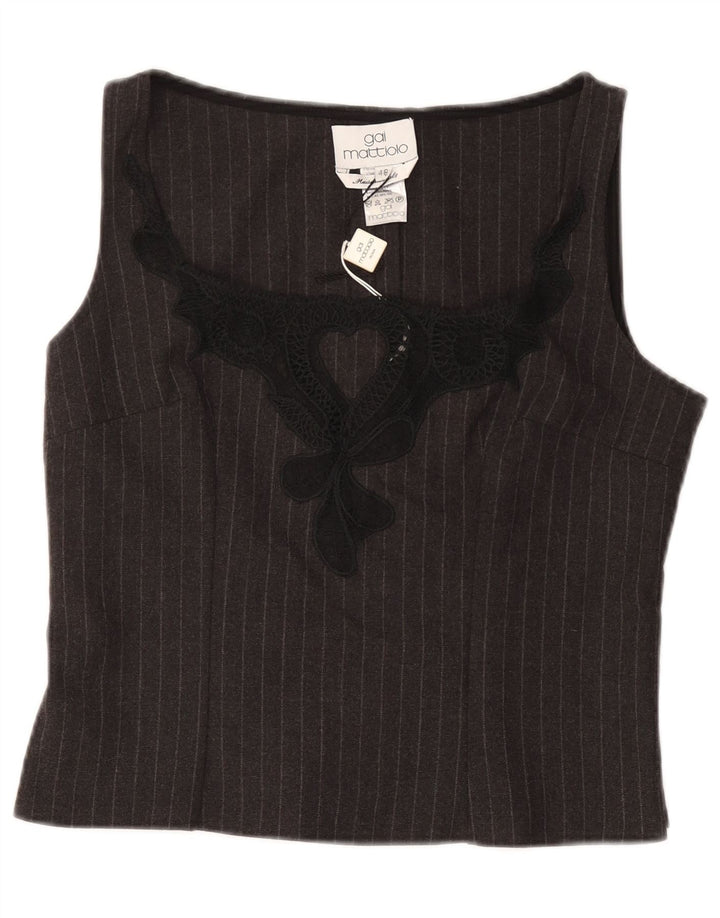 GAI MATTIOLO Ženska skraćena bluza bez rukava IT 48 XL Siva prugasta
