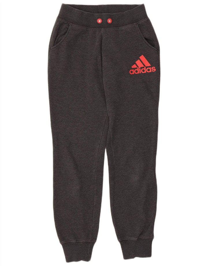 ADIDAS Ženske grafičke trenirke Hlače Joggers UK 4/6 XS Sivi pamuk
