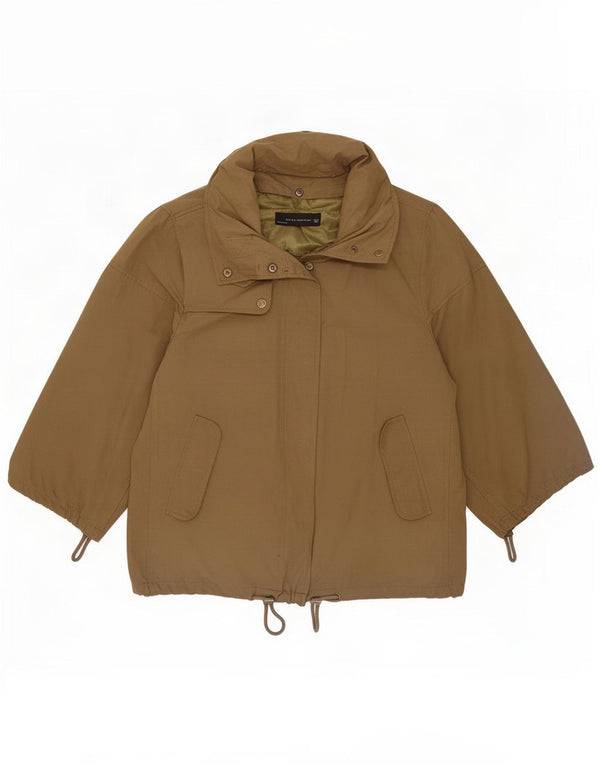 Zara ženska bomber jakna s kapuljačom 3/4 rukava UK 16 veliki kaki poliester