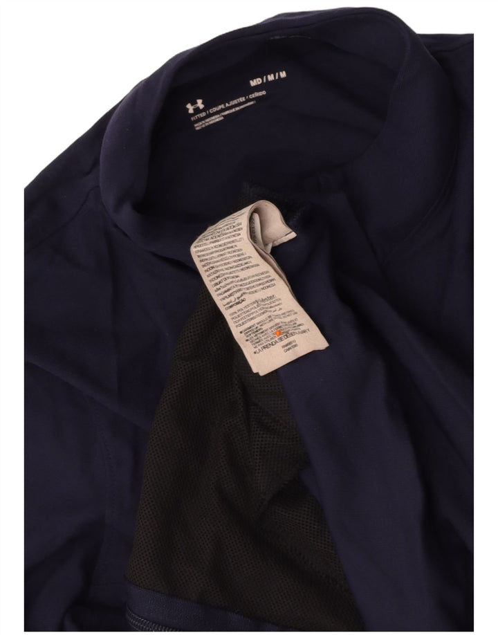 UNDER ARMOUR Womens Tracksuit Top Jacket UK 12 Medium Navy Blue Polyester