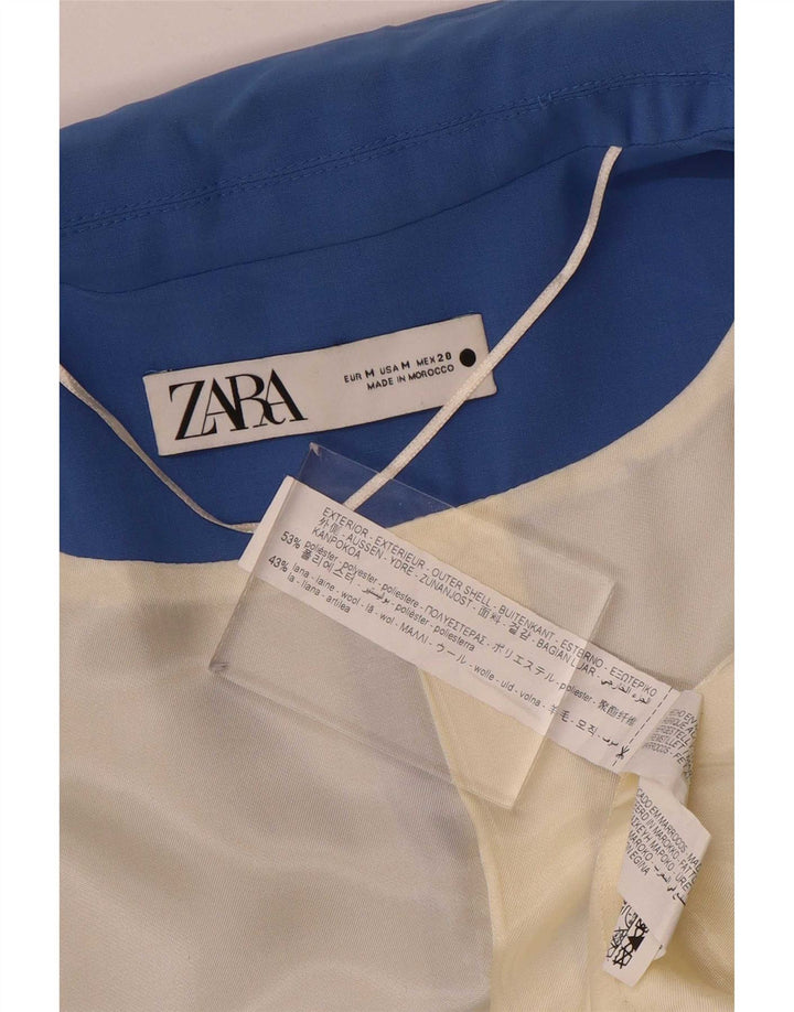Zara ženski sako sa 1 gumbom UK 14 srednje plavi poliester
