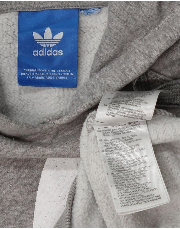 ADIDAS Ženska majica s kapuljačom s grafičkim motivima UK 10 Mali sivi pamuk