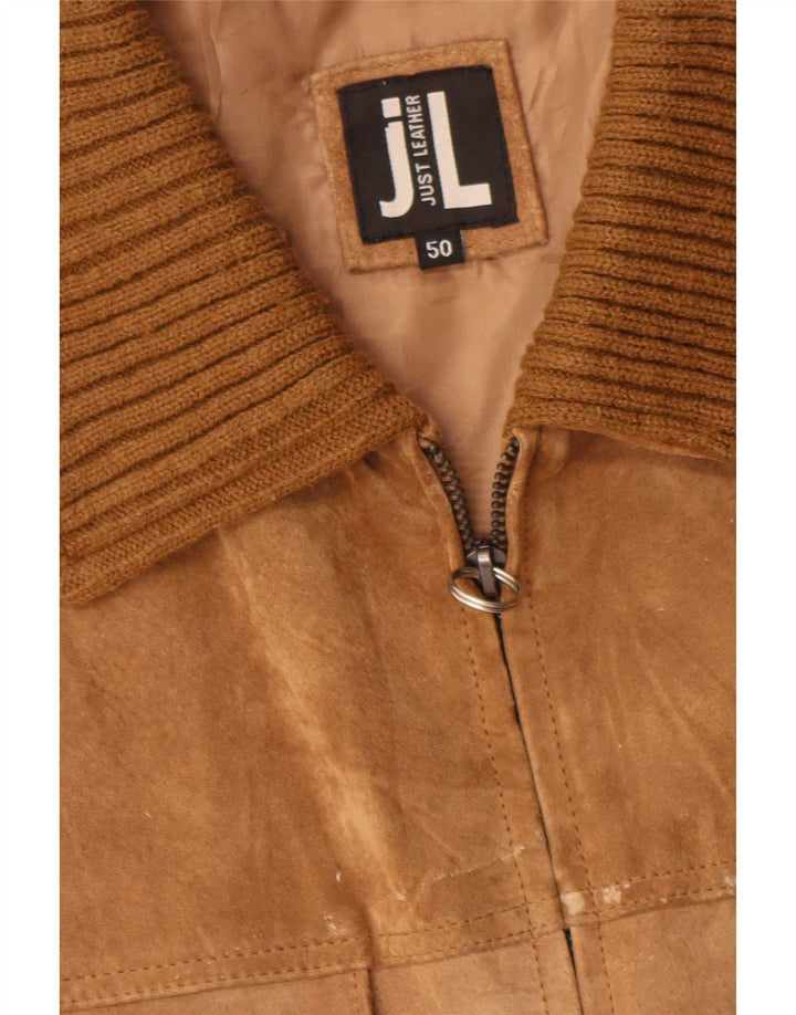 Vintage ženska bomber jakna od brušene kože IT 50 XL od bež kože u boji