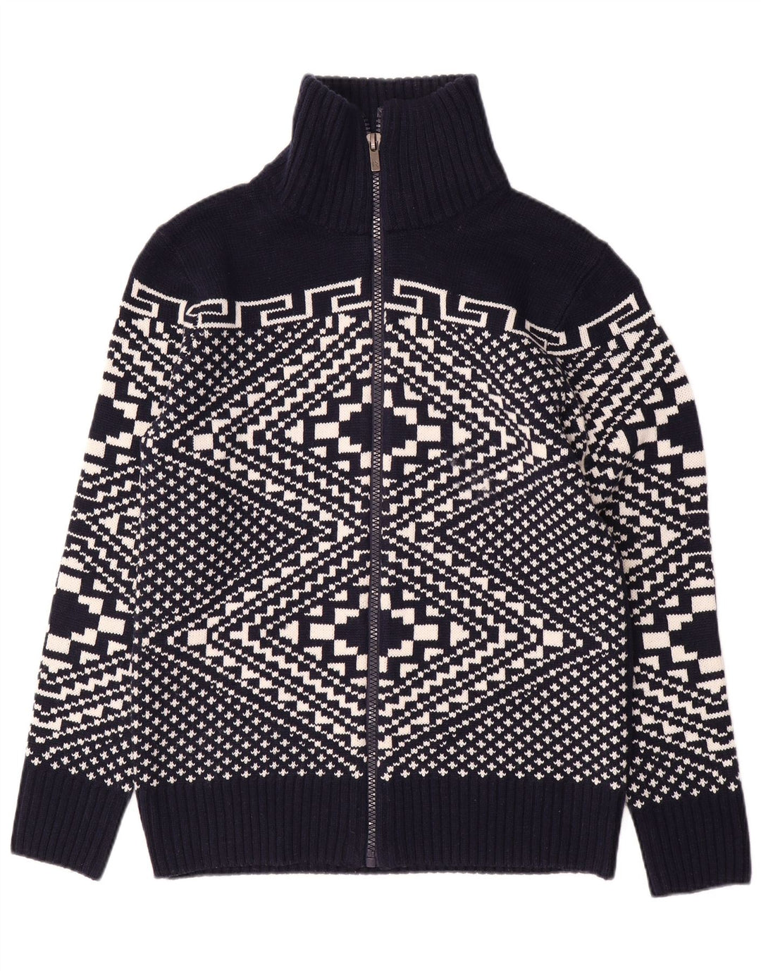 Alcott muški kardigan pulover Large Navy Blue Fair Isle Akril