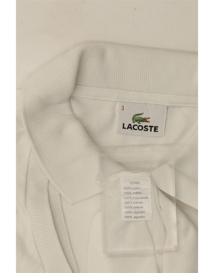 LACOSTE Muška polo majica Veličina 3 Mala bijela pamučna