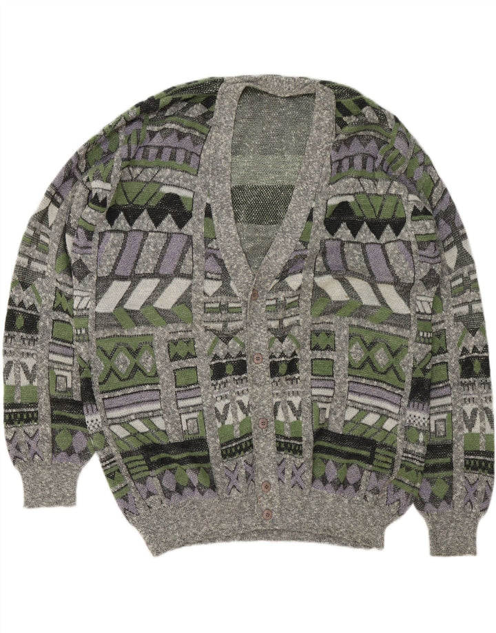 VINTAGE muški kardigan pulover 2XL višebojni geometrijski