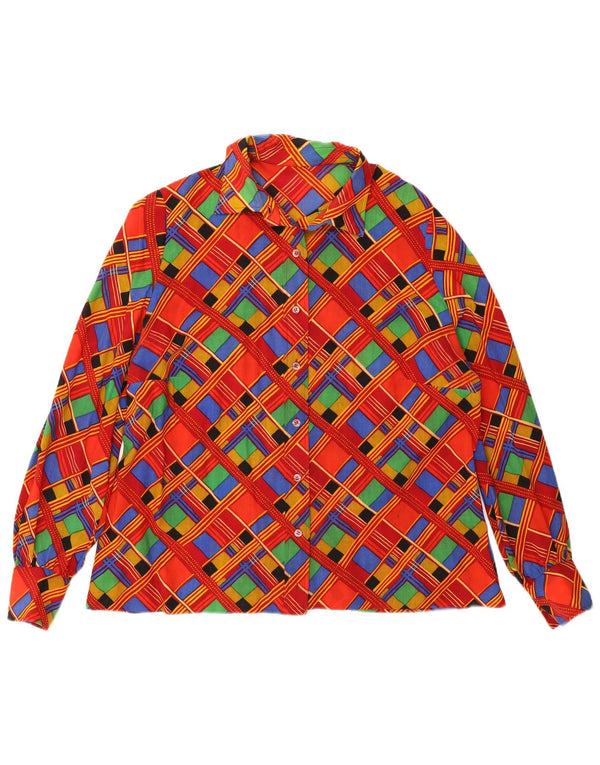 Vintage ženska košulja UK 16 velika crvena geometrijska